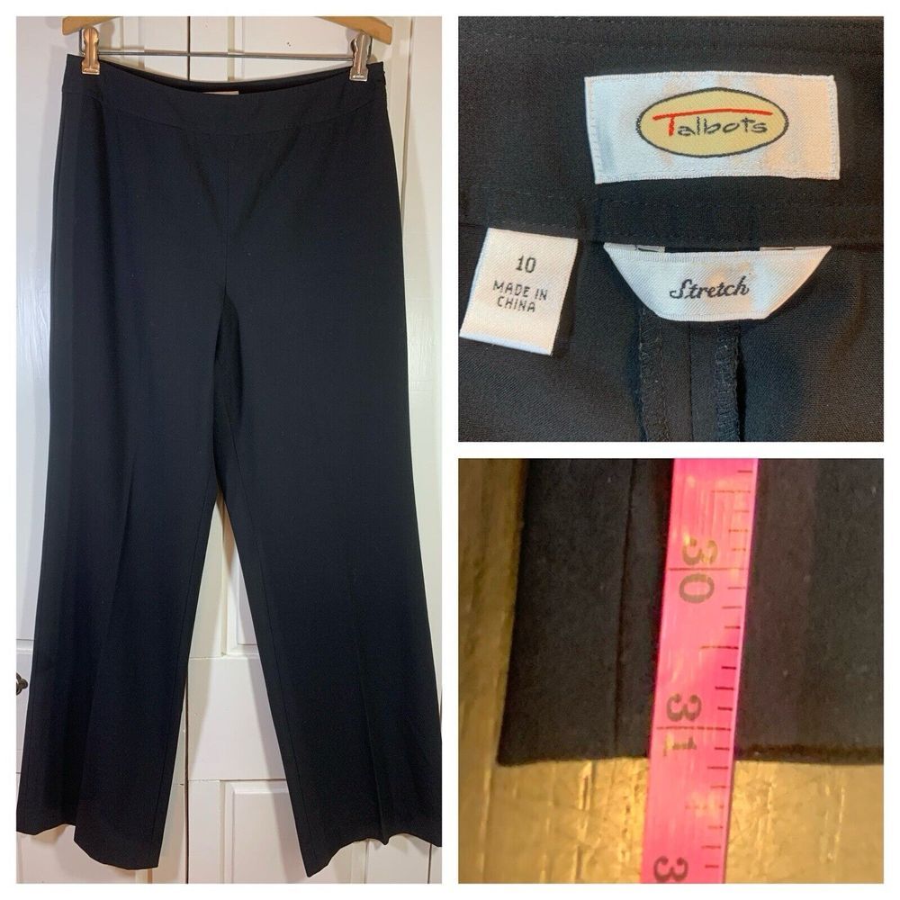 Talbots Pants Womens 10 Stretch Black Trouser Office Church‎ Career Date Night